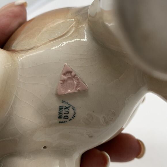 Royal Dux Elephant Figurine Czechoslovakia 5” Tall Elephant - Picture 5 of 6